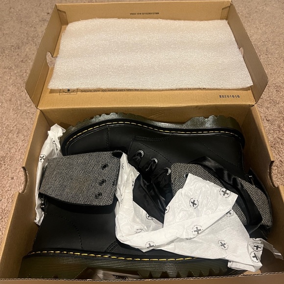 Dr. Martens Black Satin Lace Combat Boots- Yuba - Picture 4 of 5